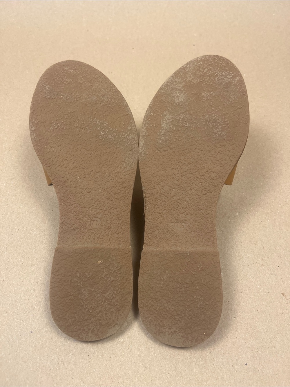 Madewell Tan Leather Slide Sandals Sz 7.5 Coastal Grandmother Style - Picture 5 of 5